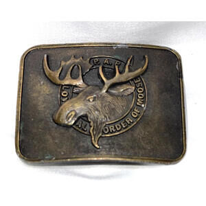 Pap Loom Loyal Order Moose Lodge Club Fraternal Member Belt Buckle Vintage
